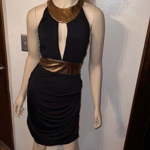 BeBe  dress black and gold dress